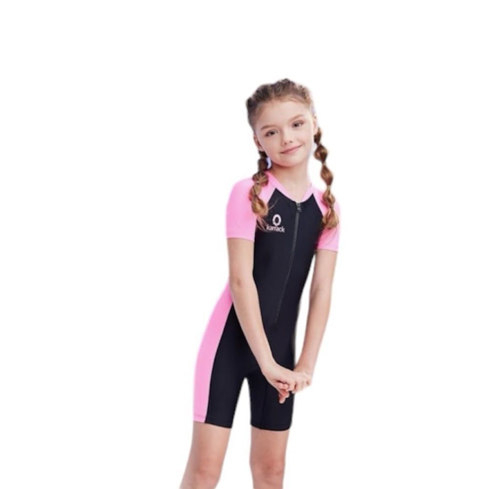 Girls One Piece Rashguard Swimsuit